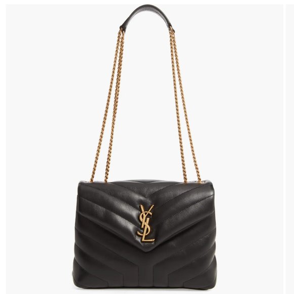 Saint Laurent Small Loulou Chain Leather Shoulder Bag Black - Picture 1 of 14